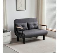 MCC Direct 4 In 1 Folding Double Sofa Bed Convertible Lounge Sleeper Chair With Adjustable Backrest And Large Cushion Grey