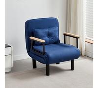 MCC Direct 4 in 1 Folding Single Sofa Bed Convertible Lounge Sleeper Chair with Adjustable Backrest & Large Cushion Grey in Blue MCC Direct Blue