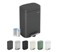 MCC Direct 5L Waste Pedal Bin Compact Kitchen & Bathroom Office Rubbish Bin in Grey MCC Direct Grey