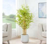 MCC Direct Artificial Bamboo Tree Plant with Plastic Planter Pot 120cm MCC Direct Multicolor