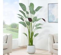 MCC Direct Artificial Bird of Paradise Tree Plant with Plastic Planter Pot 140cm MCC Direct Multicolor