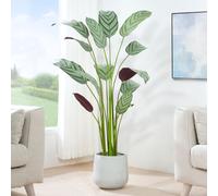 MCC Direct Artificial Bird of Paradise Tree Plant with Plastic Planter Pot 160cm MCC Direct Multicolor