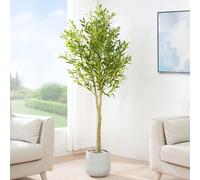 MCC Direct Artificial Olive Tree Plant with Plastic Planter Pot 140cm MCC Direct Multicolor
