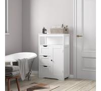 MCC Direct Bathroom Storage Cabinet with 3 Drawers D Grey in White MCC Direct White