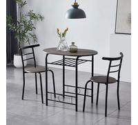 MCC Direct Breakfast Bar Table with 2 chairs Barley in Dark Brown MCC Direct Dark Brown