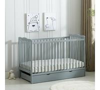Mcc Direct Brooklyn Baby Cot Crib Grey With Drawer
