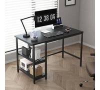 MCC direct Computer Desk with 2 Shelves on Left or Right 100cm BLACK