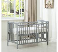 MCC Direct CozyCubs Wooden Baby Cot Crib with Mattress Brooklyn in Grey | Size: 1 Pack MCC Direct Grey 1 Pack