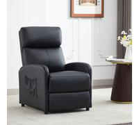 MCC Direct Recliner Pushback Adjustable Reclining Arm Chair Faux Leather Black