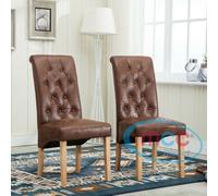 Mcc Direct Deluxe High Back Fabric Dining Chairs Brown