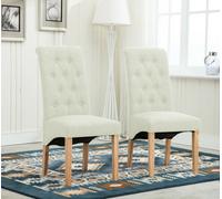 Mcc Direct Deluxe High Back Fabric Dining Chairs Cream