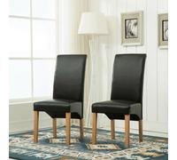 Mcc Direct Deluxe High Back Leather Dining Chairs Black