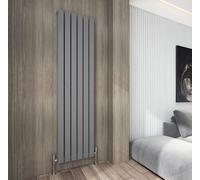 MCC Direct Designer Flat Panel Vertical Single Panel Radiator in Grey | Size: 1800x408 MCC Direct Grey 1800x408