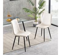 MCC Direct Dining Chairs Velvet Fabric Lexi Set Of 2 Beige By Mcc