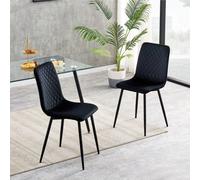 MCC Direct Dining Chairs Velvet Fabric Lexi Set Of 2 Black By Mcc