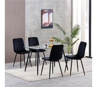 MCC Direct Dining Chairs Velvet Fabric Lexi Set Of 4 Black By Mcc