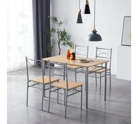 MCC Direct Dining table & 4 chairs Wooden Table Set with Metal Frame Silvia in Natural MCC Direct Natural