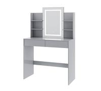 MCC Direct Dressing Table Adjustable LED Mirror Vanity Table Make up Desk Texas in Grey MCC Direct Grey