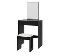 MCC Direct Dressing Table & Stool with Large Mirror & Drawer Tampa in Black MCC Direct Black