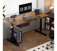 MCC Direct Electric Desk Height Adjustable Standing/Sitting Computer Desk 160cm in Brown | Size: 160 cm x 70 cm MCC Direct Brown 160 cm x 70 cm