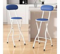 MCC Direct Folding Breakfast Bar Stool padded High Chair Set of 2 White in Blue MCC Direct Blue