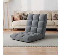 MCC Direct Folding FloorChair 14 Position Padded Adjustable Lounge Recliner Chair in Grey MCC Direct Grey