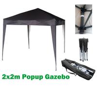 Mcc Direct Gazebo 2X2 Pop Up Garden Party Tent 2M X 2M Marquee Canopy Black