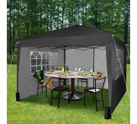 MCC Direct 3x3m Pop up Gazebo with Removable Sides & Storage Bag in Black MCC Direct Black