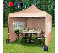 Mcc Direct Maximus 3X3 Heavy Duty Pop Up Beige Gazebo With Sides