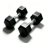 Mcc Direct Professional Grade Rubber Hex Dumbbells - Anti-Roll, Noise-Reducing, Ergonomic Knurled Grip for Home Gym & Studio Strength Training (5kg Pairs)