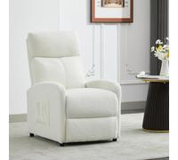 mcc direct Push Back Recliner Chair, with Lumbar Support, Padded Backrest, Side Pocket and Adjustable Leg Rest ( Teddy Fabric Beige)