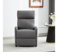 MCC Direct Push Back Recliner Chair, with Lumbar Support, Padded Backrest, Side Pocket and Adjustable Leg Rest (Fabric Grey)