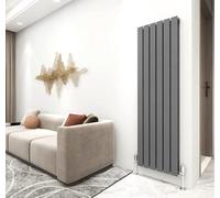 Radiator Horizontal Vertical Designer Flat Panel Central Heating Radiator 1600mm Height (1600x408mm Double, Anthracite)