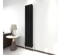 Radiator Horizontal Vertical Designer Flat Panel Central Heating Radiator 1600mm Height (1600x272mm Single, Black)