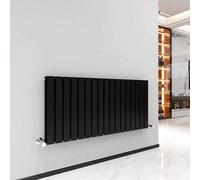 MCC Direct Radiator Double Panel (H)600mm Flat Panel Vertical Column Radiator Black