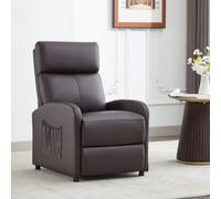 MCC Direct Recliner Pushback Adjustable Reclining Arm Chair Faux Leather Brown