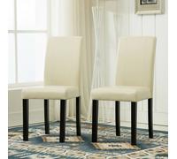MCC Direct Set of 2 Faux Leather Dining Chairs in Cream MCC Direct Cream