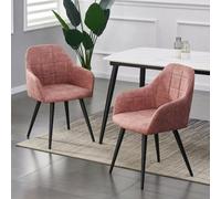 (Pink) MCC Faux Matte Suede Leather Dining Chairs | Accent Chairs home & restaurants, Adrian 2x