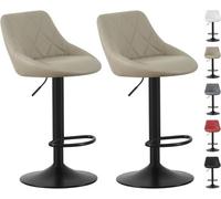 MCC Direct Set Of 2 Height Adjustable Kitchen Bar Stool Breakfast Chairs With Footrest Brown - Stanley