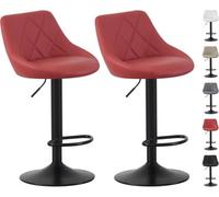 MCC Direct Set Of 2 Height Adjustable Kitchen Bar Stool Breakfast Chairs With Footrest Red - Stanley