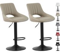 MCC Direct Set Of 2 Height Adjustable Kitchen Bar Stool Breakfast Chairs With Footrest Brown - Stella