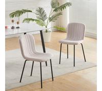 MCC Direct Set Of 2 Teddy Faux Fur Stitched Design Dining Chairs Pink Bella By Mcc