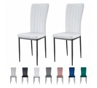 MCC Direct Set of 2 Velvet Dining Chairs Padded Upholstered Accent Chair Elle in Beige MCC Direct Beige