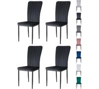 MCC Direct Set Of 4 High Back Dining Chairs Velvet Fabric Kitchen/dining Seating Black - Elle By Mcc