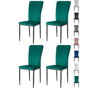 Set of 4 High back Dining Chairs Velvet FabricKitchen/Dining Seating - Elle By MCC MCC Direct Green One Size