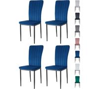 MCC Direct Set of 4 High back Dining Chairs Velvet FabricKitchen/Dining Seating - Elle By MCC in Blue MCC Direct Blue