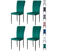 MCC Direct Set of 4 High back Dining Chairs Velvet FabricKitchen/Dining Seating - Elle By MCC in Green MCC Direct Green