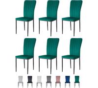 MCC Direct Set of 6 High back Dining Chairs Velvet FabricKitchen/Dining Seating - Elle By MCC in Green MCC Direct Green