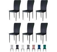 MCC Direct Set of 6 High back Dining Chairs Velvet FabricKitchen/Dining Seating - Elle By MCC in Black MCC Direct Black
