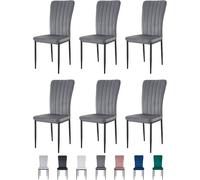 MCC Direct Set of 6 High back Dining Chairs Velvet FabricKitchen/Dining Seating - Elle By MCC in Dark Green MCC Direct Dark Green